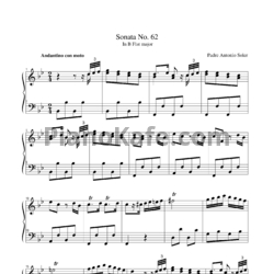 Ноты Antonio Soler - Sonata No. 62 in B flat major - предпросмотр