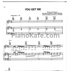 Ноты Michelle Branch - You get me - предпросмотр