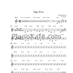 Ноты Al Jarreau - Take five - предпросмотр