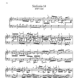 Ноты И. Бах - Симфония №14 (BWV 800) - предпросмотр