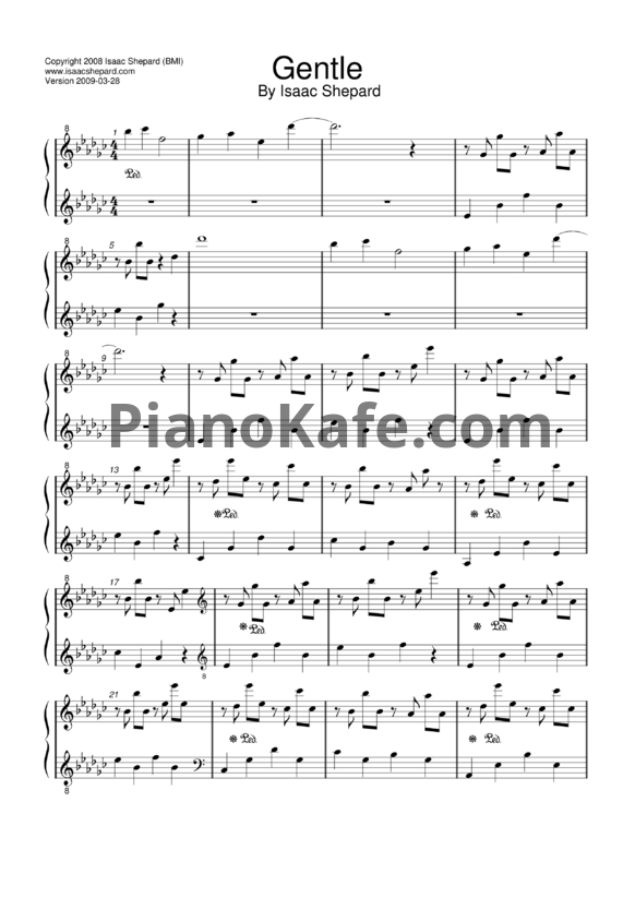 Ноты Isaac Shepard - Gentle - PianoKafe.com