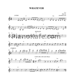 Ноты Cro - Whatever - предпросмотр