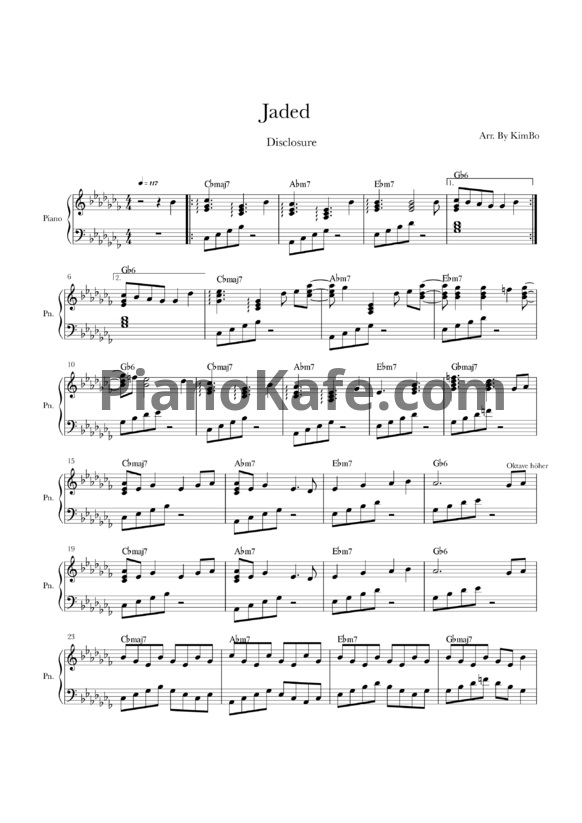 Ноты Disclosure - Jaded - PianoKafe.com