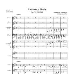 Ноты П. Чайковский - Анданте и финал, для фортепиано с оркестром (Op. 79) - предпросмотр