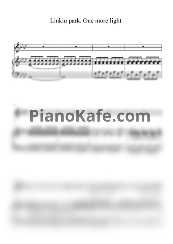 Ноты Linkin Park feat. Kiiara - One more light - PianoKafe.com