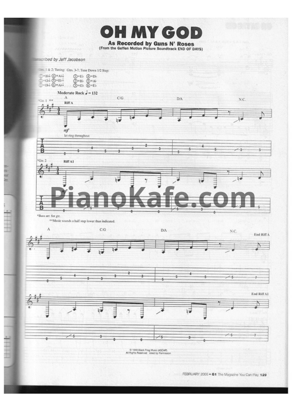 Ноты Guns'n'Roses - Oh my god - PianoKafe.com