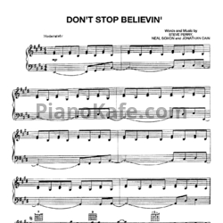 Ноты Journey - Don't stop believin - предпросмотр