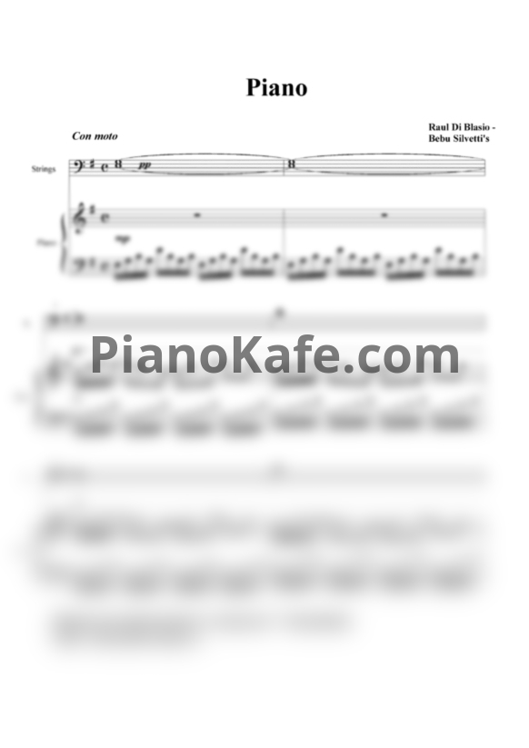 Ноты Raul Di Blasio - Bebu Silvetti's piano - PianoKafe.com
