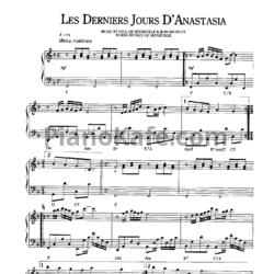 Ноты Richard Clayderman - Les derniers jours d'anastasia kemsky - предпросмотр