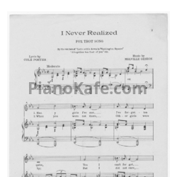 Ноты Cole Porter - I never realized - предпросмотр
