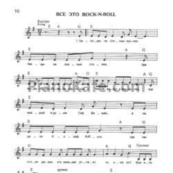Ноты Алиса - Всё это Rock n Roll - предпросмотр
