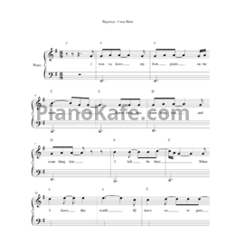 Ноты Beyonce - I was here - предпросмотр