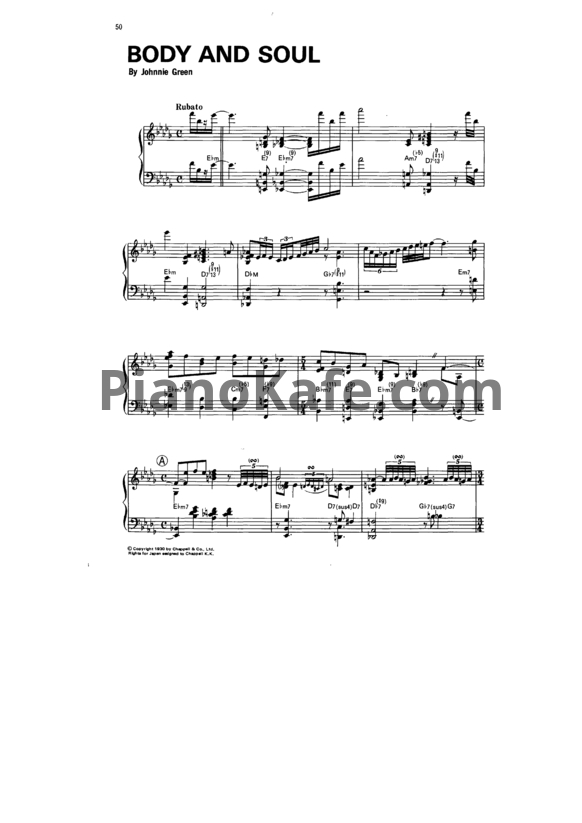 Ноты Oscar Peterson - Body and soul - PianoKafe.com