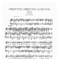 Ноты Elvis Presley - I want you, I need you, I love you - предпросмотр