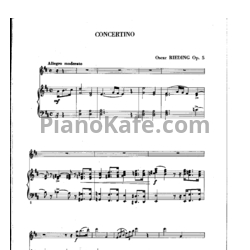 Ноты Оскар Ридинг - Концертино ре мажор (Op. 5). Партитура и партии