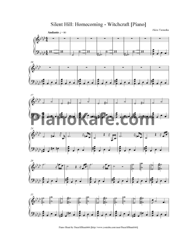 Ноты Akira Yamaoka - Witchcraft - PianoKafe.com