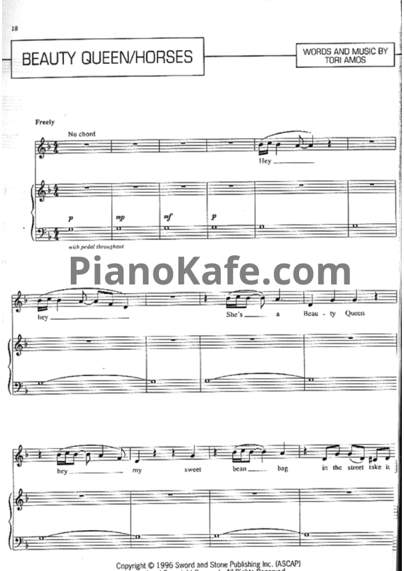 Ноты Tori Amos - Boys for pele (Книга нот) - PianoKafe.com