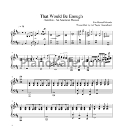 Ноты Lin-Manuel Miranda - That would be enough - предпросмотр