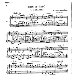 Ноты А. Гольденвейзер - Девять пьес (Соч. 30) - предпросмотр