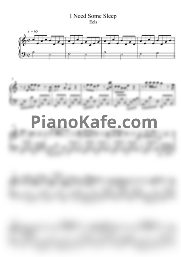 Ноты Eels - I need some sleep - PianoKafe.com