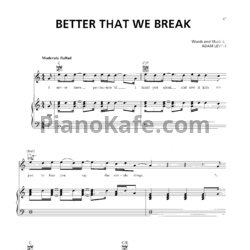 Ноты Maroon 5 - Better that we break - предпросмотр