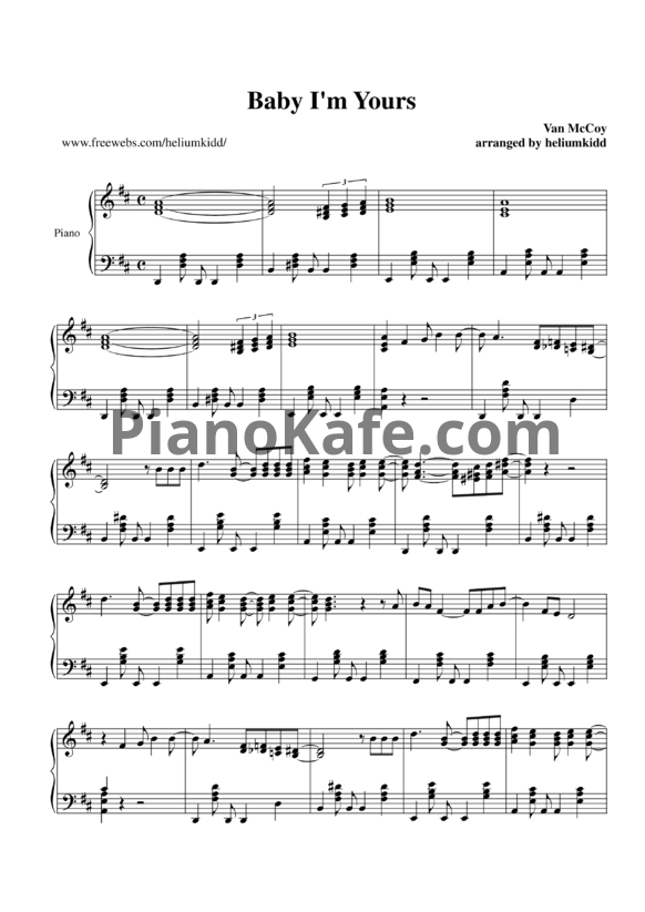 Ноты Arctic Monkeys - Baby I'm yours - PianoKafe.com