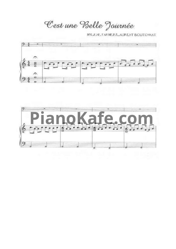 Ноты Mylene Farmer - C'est une belle journee - PianoKafe.com