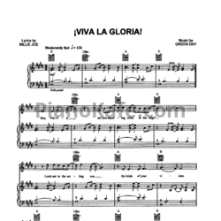 Ноты Green Day - Viva la gloria - предпросмотр