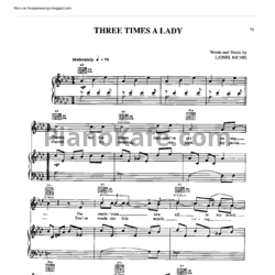Ноты Lionel Richie - Three times a lady - предпросмотр