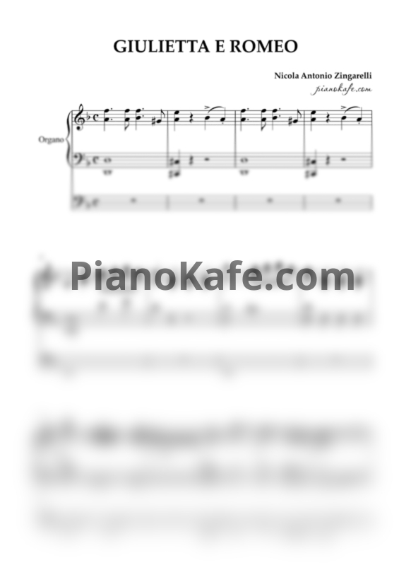 Ноты Nicola Antonio Zingarelli - Giulietta e Romeo - PianoKafe.com
