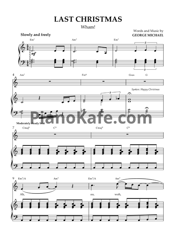 Ноты Wham! - Last Christmas - PianoKafe.com