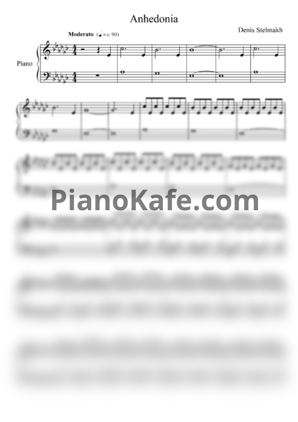 Ноты Denis Stelmakh - Anhedonia - PianoKafe.com