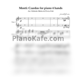 Ноты Roberto Metro & Elvira Foti - Monti: Czardas for piano 4 hands