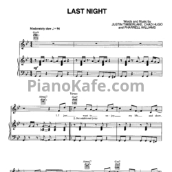Ноты Justin Timberlake - Last night - предпросмотр