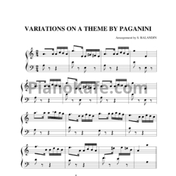 Ноты Сергей Баландин - Вариации на тему Паганини - предпросмотр