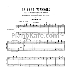 Ноты Иоганн Штраус (сын) - Вальс "Венская кровь" (Op. 354) для фортепиано в 4 руки - предпросмотр