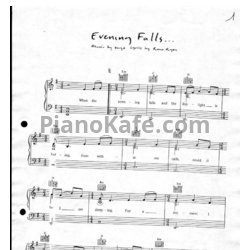 Ноты Enya - Evening falls - предпросмотр