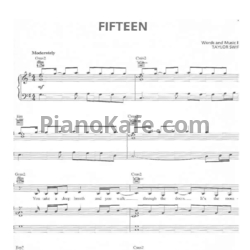 Ноты Taylor Swift - Fifteen - предпросмотр