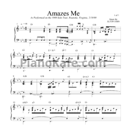 Ноты Elton John - Amazes me - предпросмотр