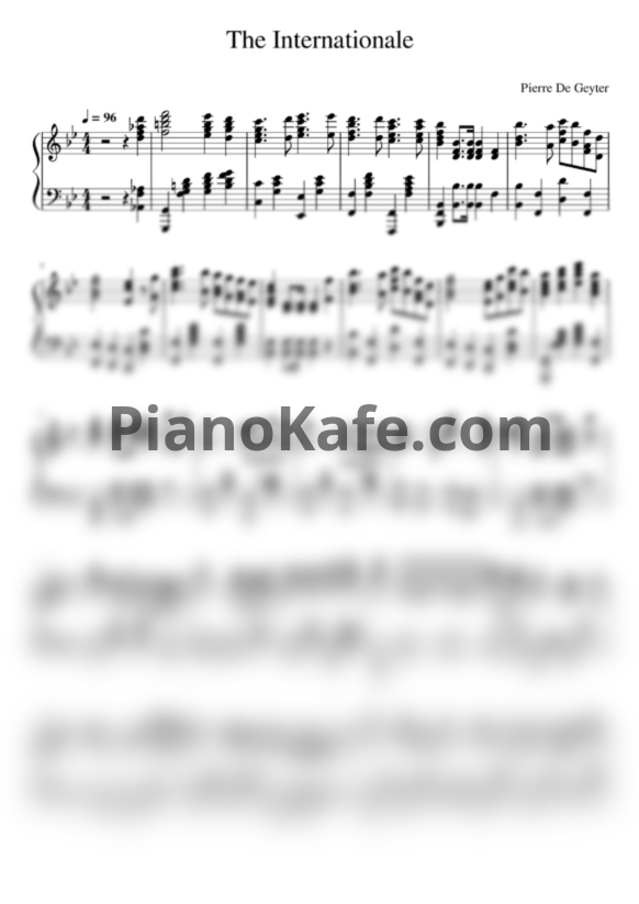 Ноты Pierre De Geyter - The Internationale - PianoKafe.com