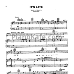 Ноты Queen - It's late - предпросмотр