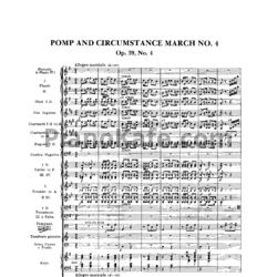 Ноты Эдуард Элгар - Помпезный и церемониальный марши №4 (Op. 39, Партитура) - предпросмотр