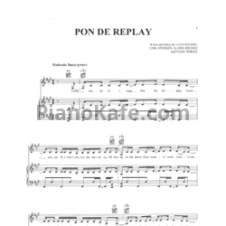 Ноты Rihanna - Pon de replay - предпросмотр