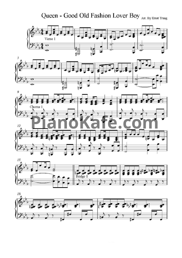 Ноты Queen - Good old fashioned lover boy - PianoKafe.com