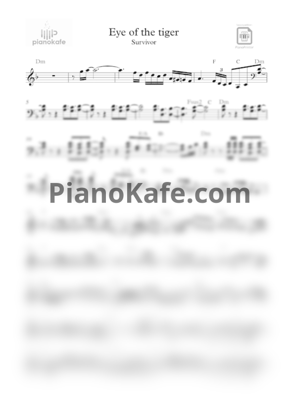 Ноты Survivor - Eye of the tiger - PianoKafe.com