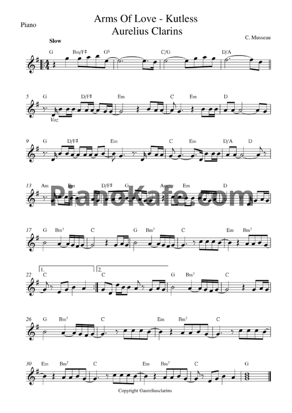Ноты Kutless - Arms of Love - PianoKafe.com