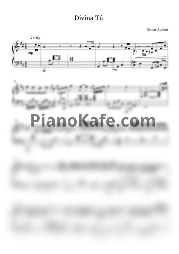 Ноты Osmar Aquino - Divina Tú - PianoKafe.com