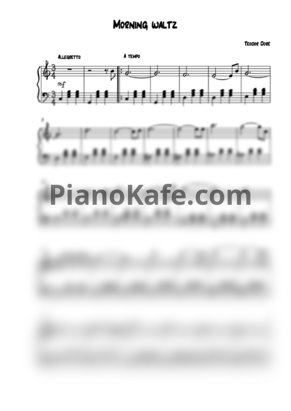 Ноты Teodor Doré - Morning waltz - PianoKafe.com