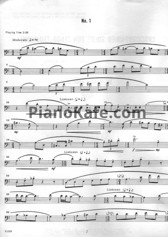 Ноты Tommy Pederson - Unaccompanied solos for tenor trombone (Книга нот) - PianoKafe.com