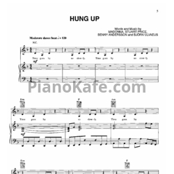 Ноты Madonna - Hung up - предпросмотр